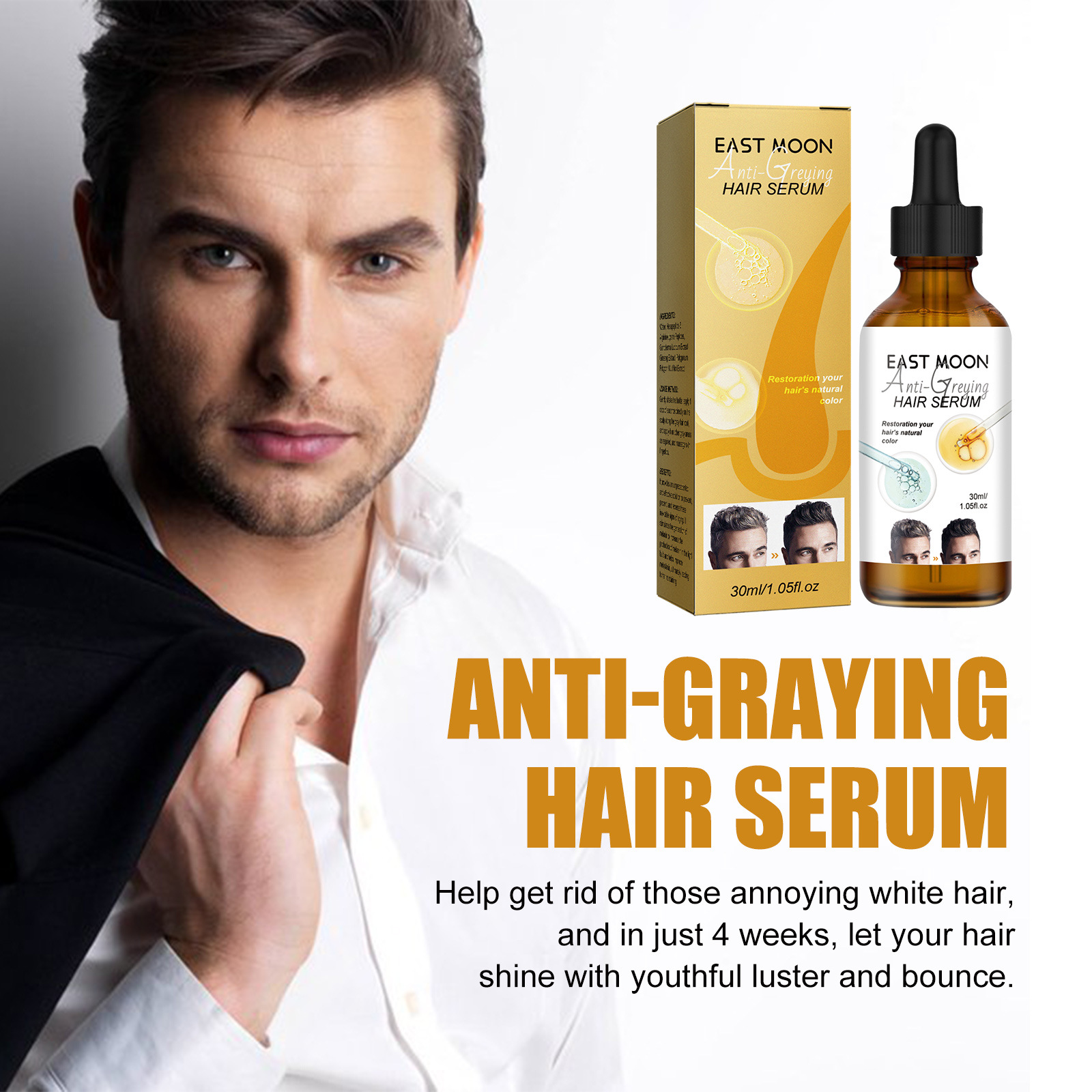 Hair Thickening Serums Anti-Grey Hair Growth Serums Essense Hair Oil for Thin Fine Hair Women and Men Use 30ml