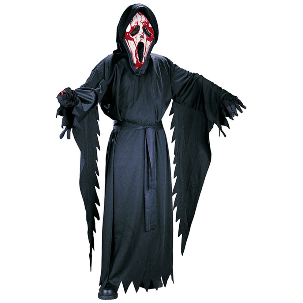 (S) Kids Scream Costume Ghost Halloween Boys Girls Cosplay Fancy Dress Outfit With Mask