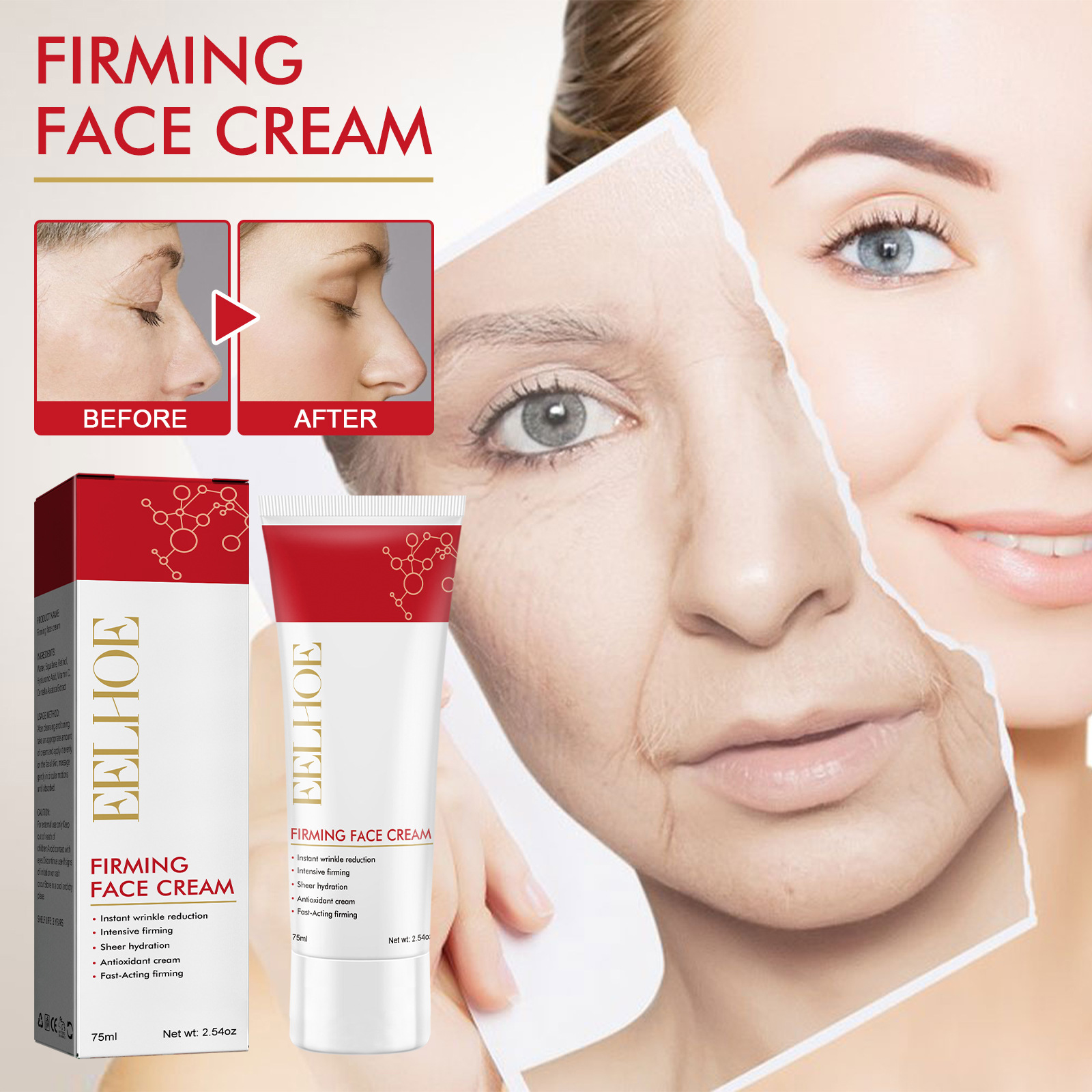 Face Firming Cream Neck Tightening Cream Hydrating Firming Facial Cream Lighten Fine Lines  Deep Moisturizing Wrinkle Removal