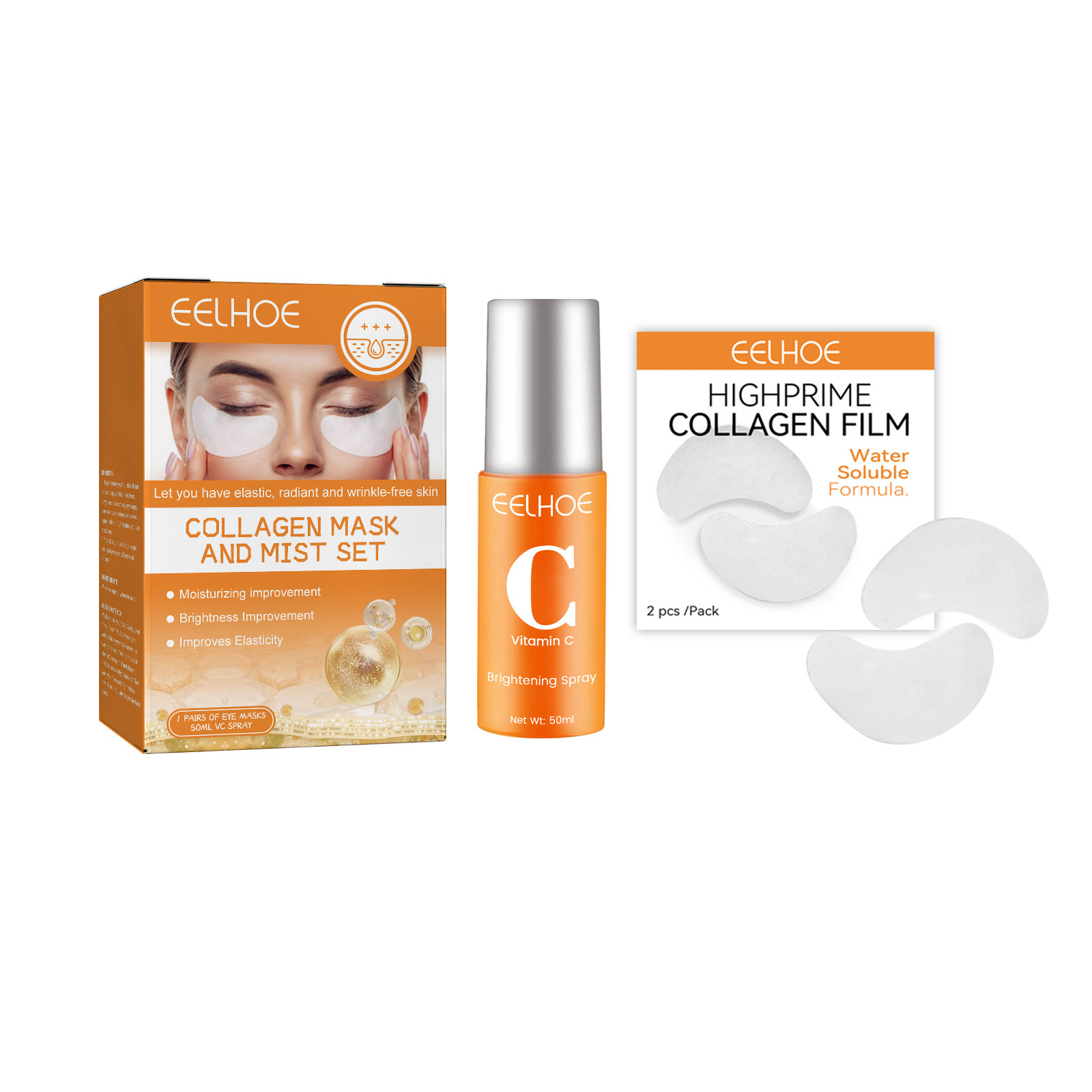 Collagen Film Mist Kit Skin Nourishing Moisturizing Skin Stone Whitening Brightening Vitamin C Moisturizing Spray