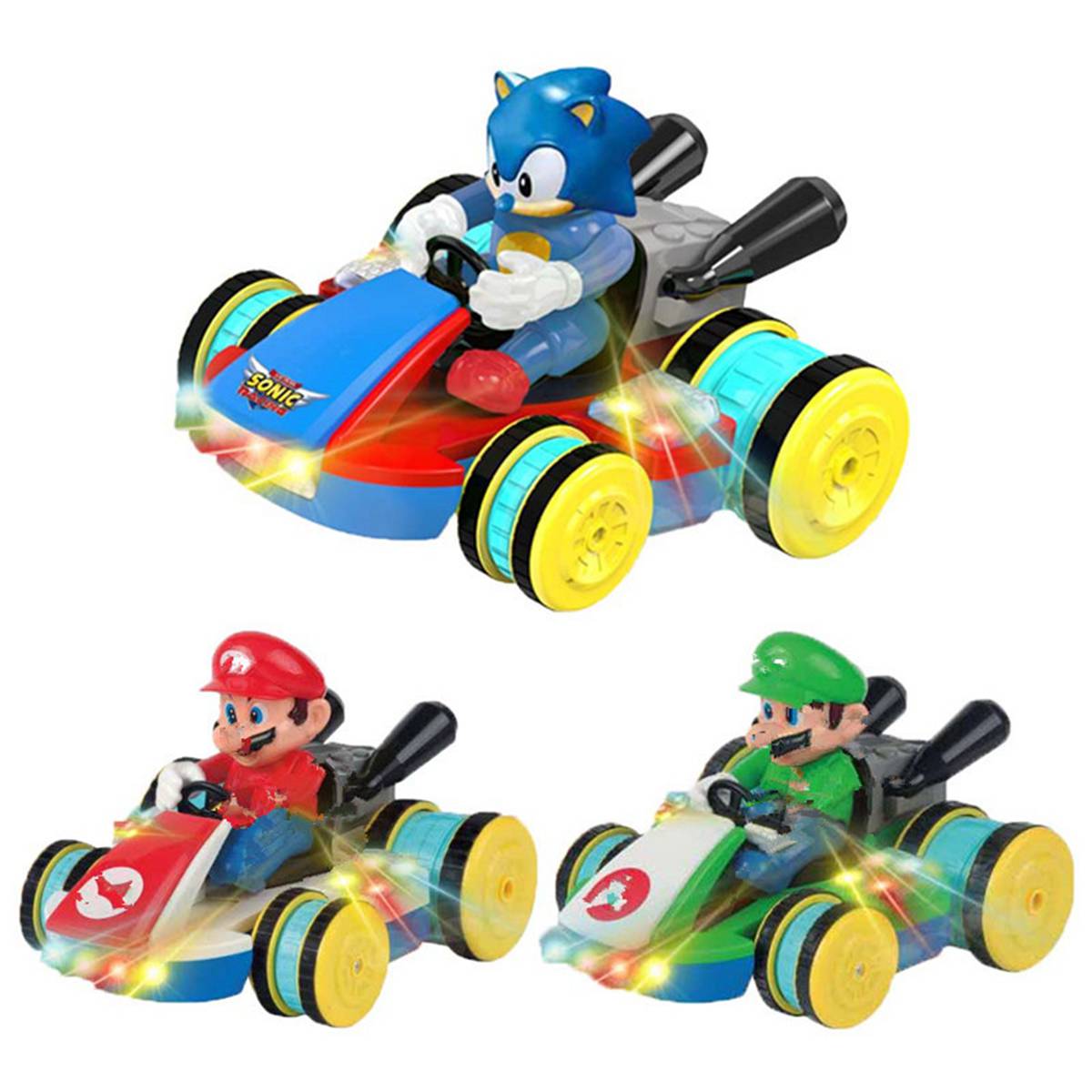(Super Mario Red with Box) Super Mario Bros Remote Car Toys Anime Figures Super Mario Action Figure Toys Collectible Model Toys Kids Birthday Gifts