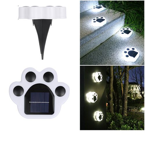 Solar Ground Lights Disk Lights Solar Powered Cat Claw Lamp White