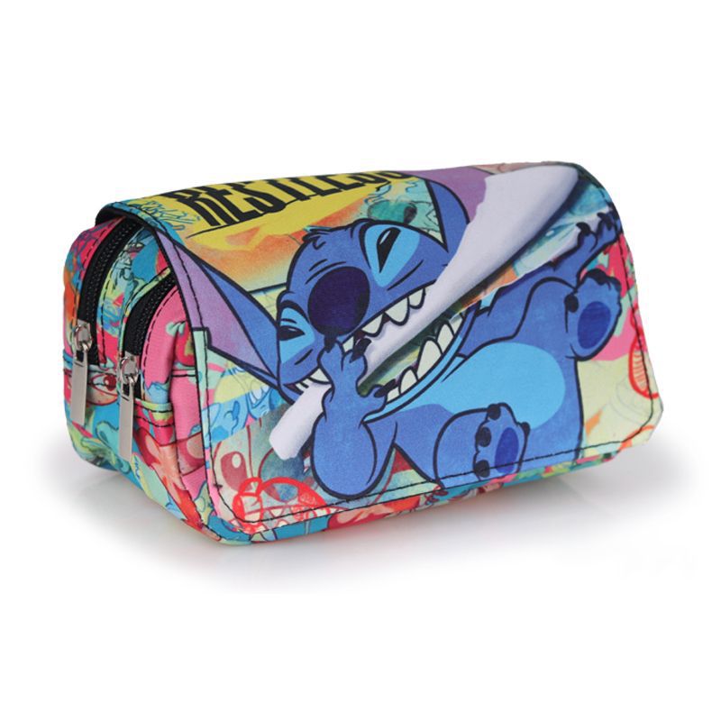 Stitch Pencil Case Big Capacity Expandable Pen Bag Cartoon Pencil Case Supplies for Kid