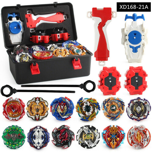 12Pcs Beyblade Burst Set Spinning With Launcher + Storage Box