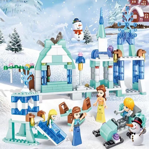 Disney Frozen Princess Snow Castle Building Blocks Toys Sets DIY Bricks Kids Gifts for Girls Movies Educational Assembled Toys Fit Lego
