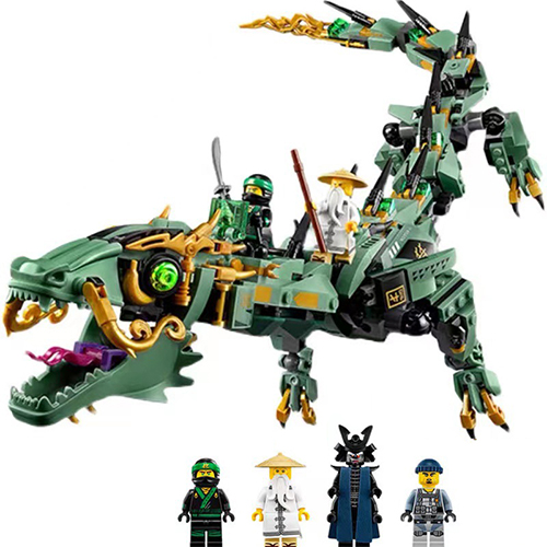 Ninjago Movie Green Ninja Mech Dragon Toy Building Blocks Lloyd Flying Toy Model Bricks Kid Toy Gift Compatible with Lego