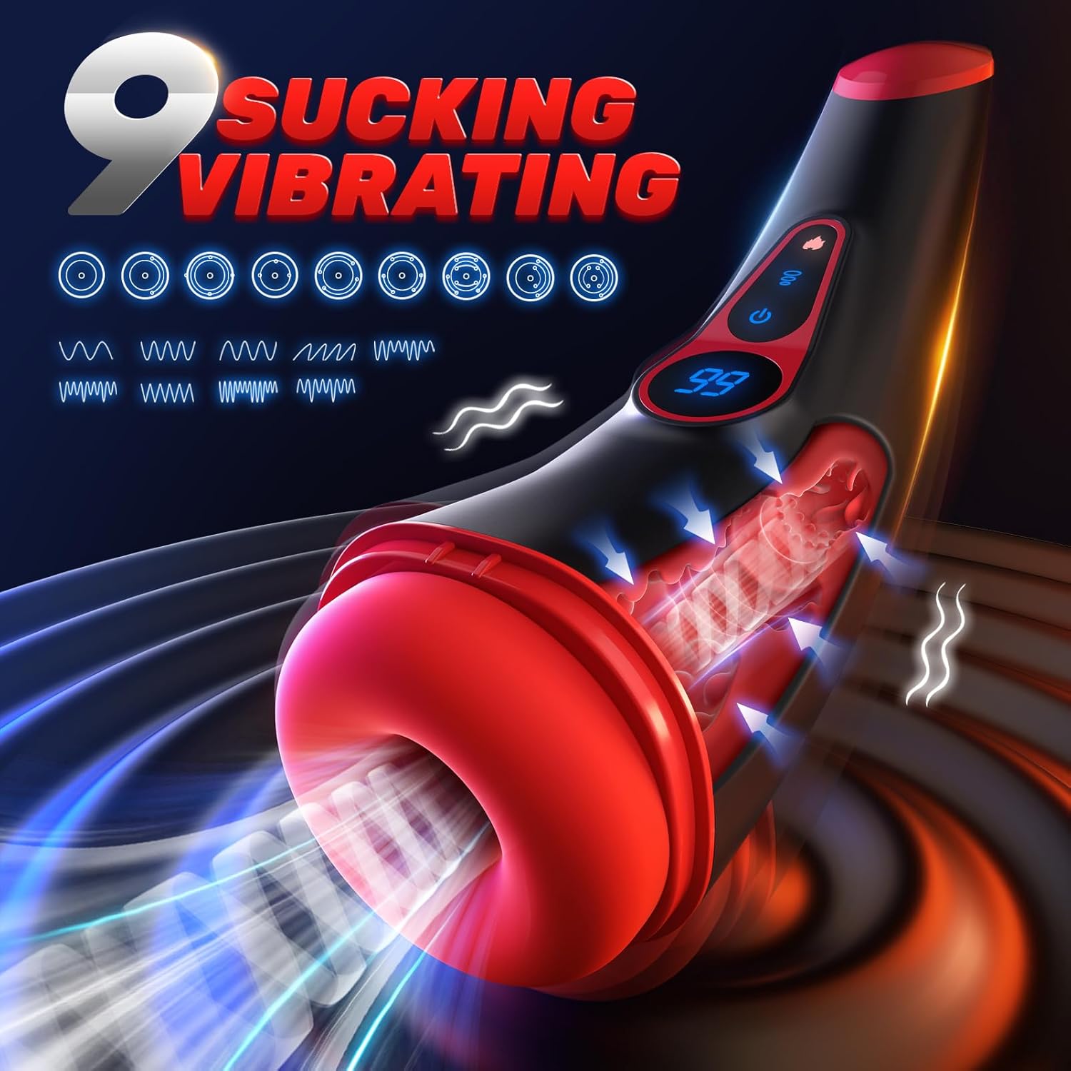Automatic Sucking Male Masturbator Cup Sex Toys for Men Suction Vibrating Heating LCD Display Electric Adult Toys UK Vibrator Stroker Penis Stimulation