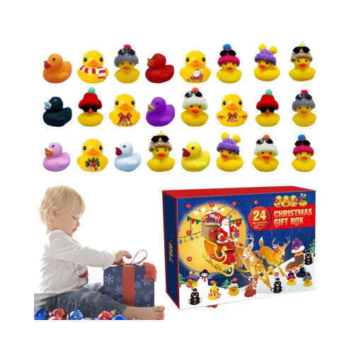 Christmas Advent Calendar Xmas Rubber Duck 24PCS Cute Rubber Duck Bath Toys Christmas Countdown Calendar Creative Ornaments Toys Gift For Children