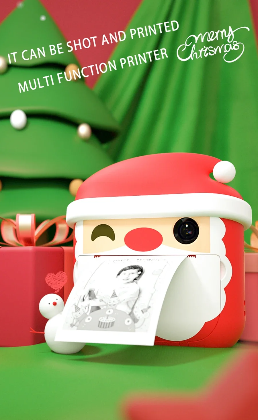 Kids Video Photo Camera With Print Childrens Instant Print Camera Toys For Birthday Christmas Gift Instantane Christmas Camera