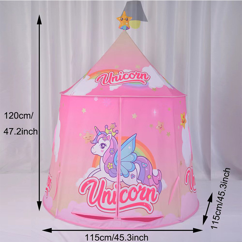Pink Unicorn House Kids Folding Playhouse Play Tent Toddler House Indoor Outdoor