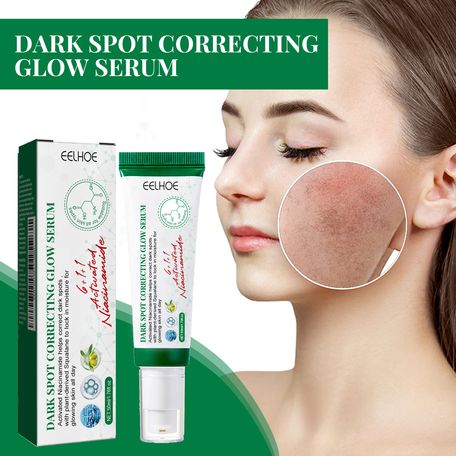 EELHOE Whitening Freckle Serum Fade Pigmentation Moisturizing Brightening Melanin Correcting Improve Dull Anti Aging Remove Dark Spots Face Care Essence