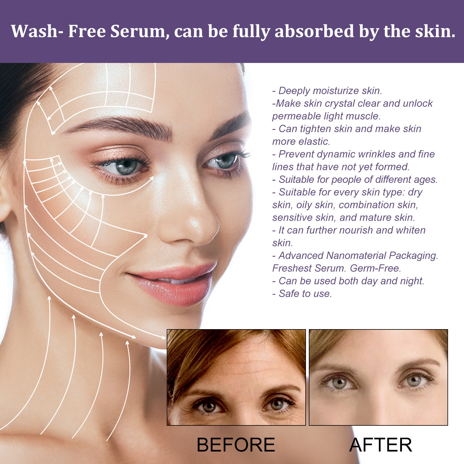 Collagen Remove Wrinkle Face Serum Lift Firming Anti Aging Fade Fine Lines Whitening Brightening Hydration Moisturizer Facial Skin Care Cosmetics