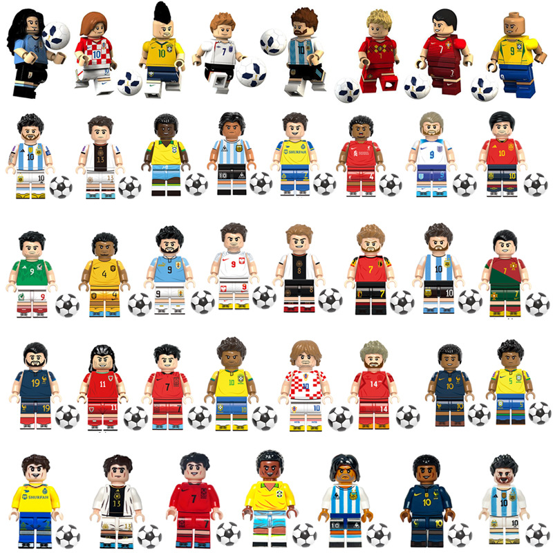 40pcs set Football Player Building Block Set Mini Figure Toy