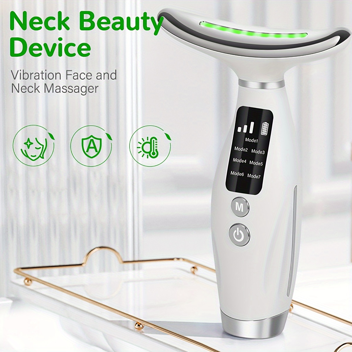 EMS Neck Face Lifting Beauty Device Neck Massager 7 Colors Multi Functional Beauty Instrument Wrinkles Removal Portable Facial Lift Skincare Machine