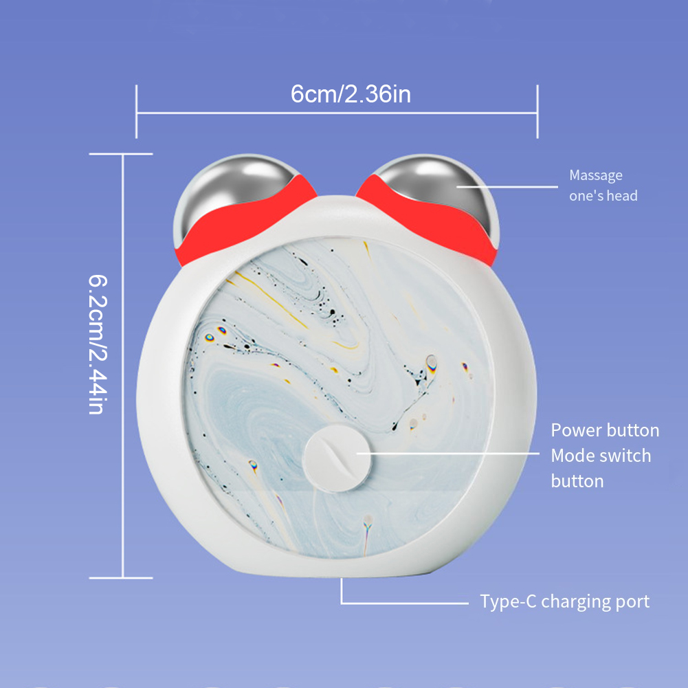 Electric Face Massager Roller Mini Facial Lifting  Device EMS Microcurrent Red Blue Light Therapy Face Skin Tightening Rejuvenation Beauty Anti Wrinkle