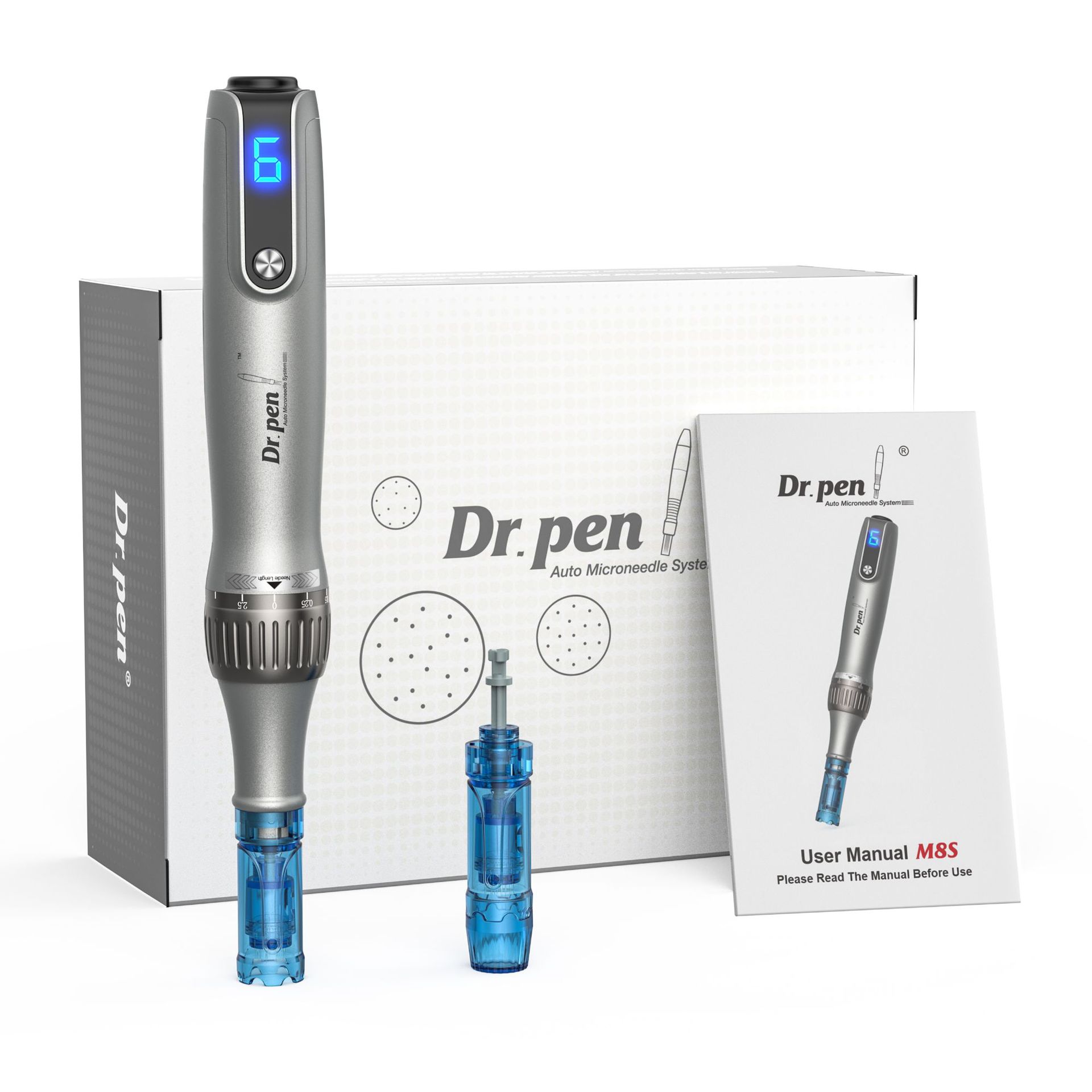 Dr. Pen Ultima M8S Microneedling Pen Wireless Microneedling Pen with 2pcs 18Pins Replacement Cartridges