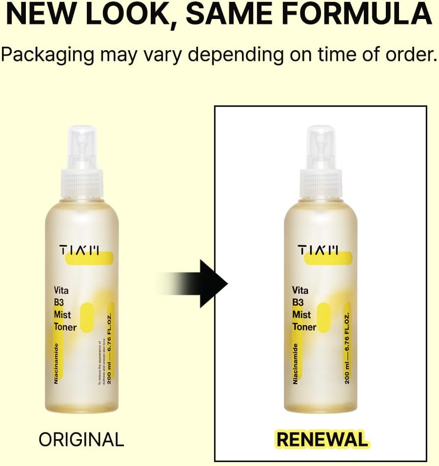 TIAM Vita B3 Mist Toner Skin Brightening Toner 200ml for Face Vitamin C Face Mist Spray Hydrating Facial Toner Hydrating Face Mist Uneven Skin Facial Cleanser
