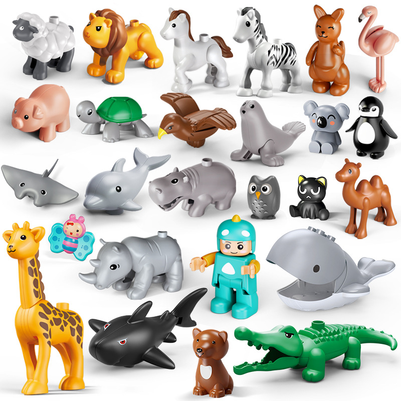 Animals Block Farm Series Big Building Blocks Animals Series Toys For Children Kids Party Gift