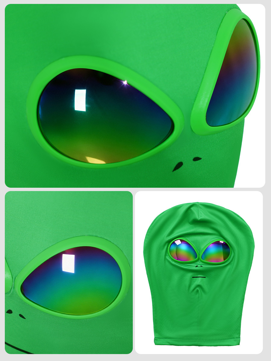 Kids Alien Funny Mask Laser Reflective Glasses Sci Fi Costume for Halloween Party Theme Dress Up