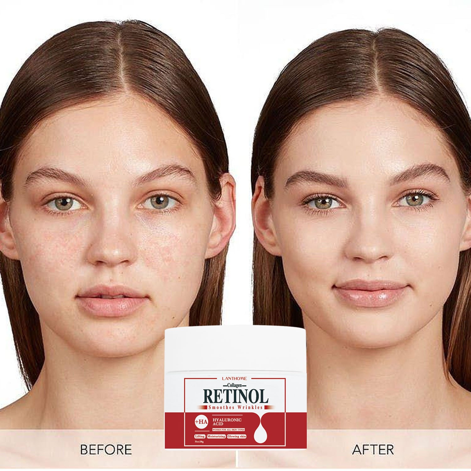 Lanthome Retinol Collagen Hyaluronic Acid Cream For Brightening Hydrating And Skin Renewal Daily Moisturizer 50g