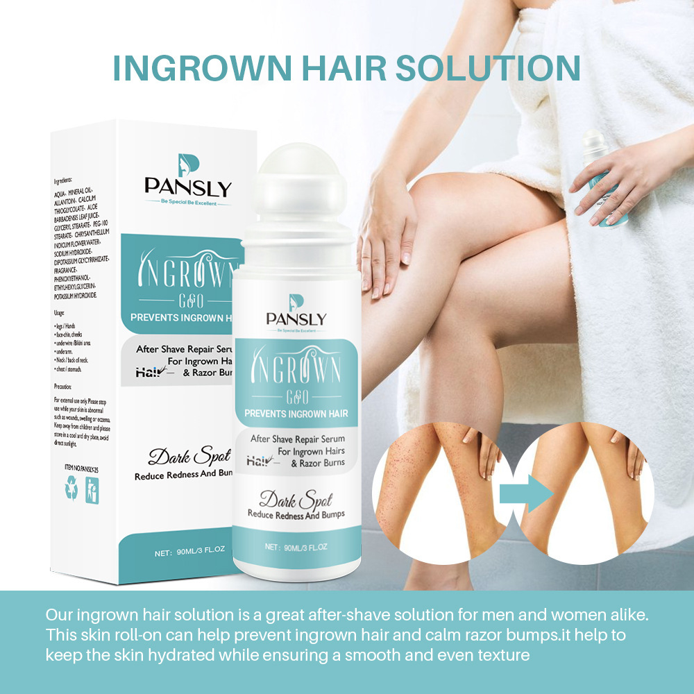 Ingrown Hair Serum Roll On Prevent Stop Ingrown Hair Treatment for Daily Home Care Clear 100ml
