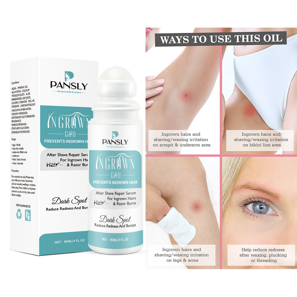 Ingrown Hair Serum Roll On Prevent Stop Ingrown Hair Treatment for Daily Home Care Clear 100ml