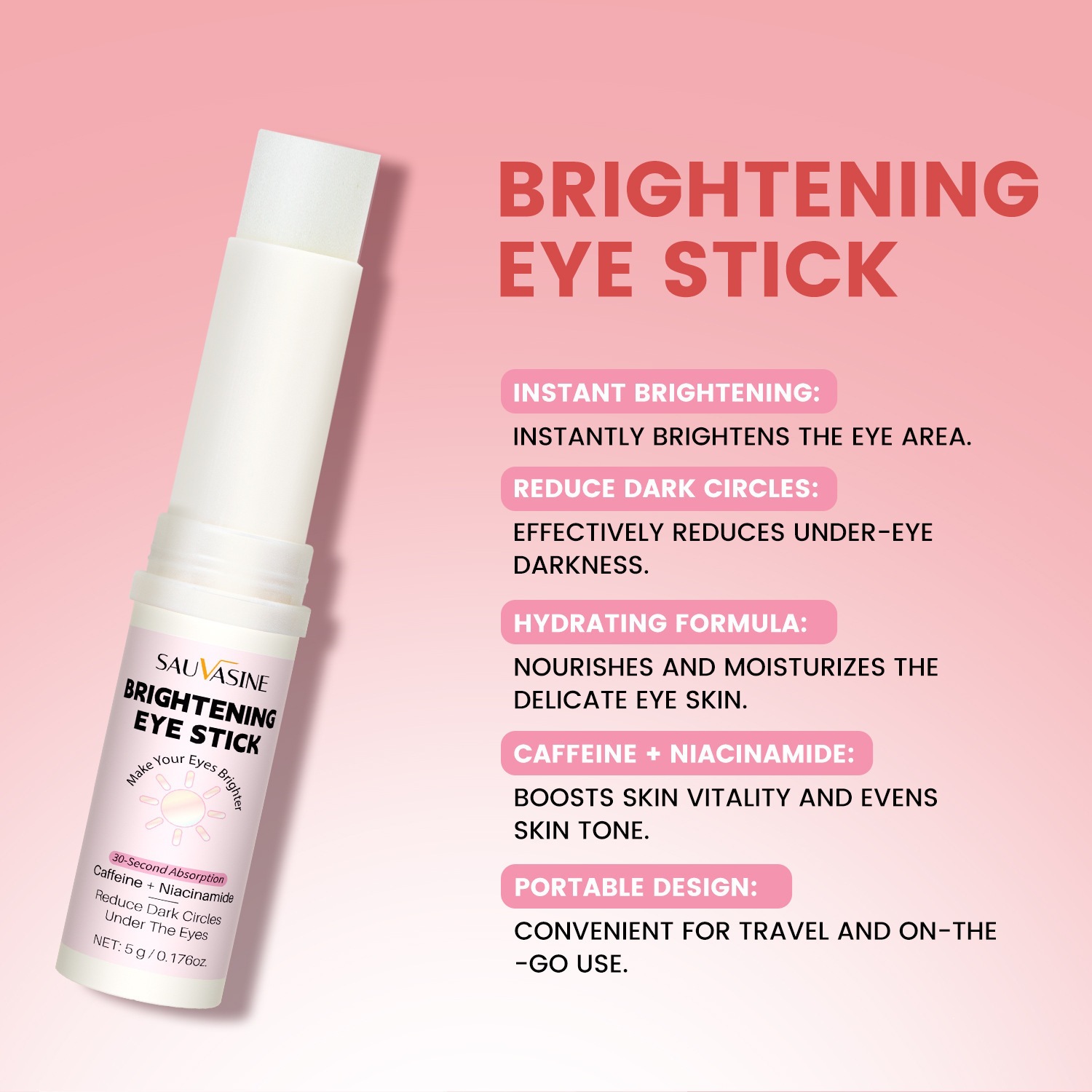 Brightening Eye Stick Luminous Brightening Eye Liner Pencil Easy Application Makeup Tool for Daily Use 5g
