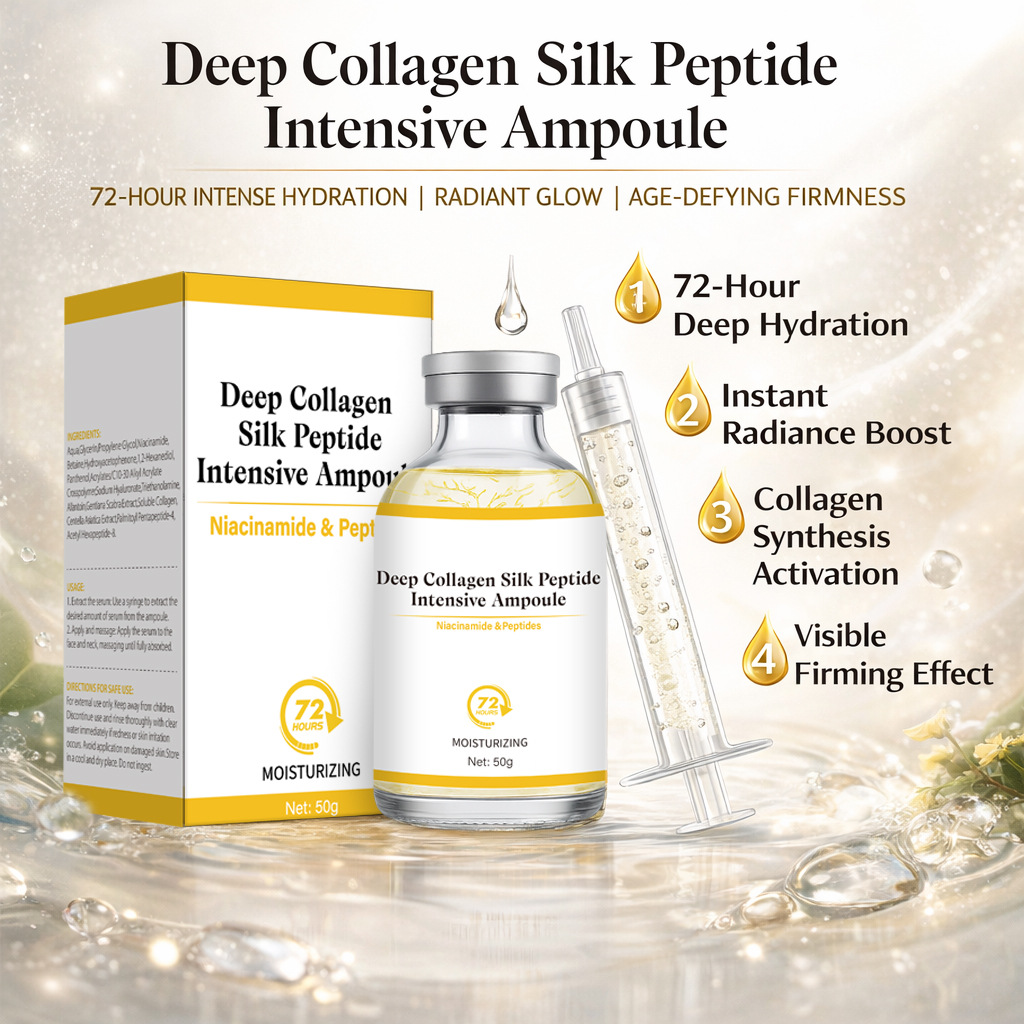 Collagen Silk Peptide Firming Ampoule For Hydrating Revitalizing And Smoothing Skin Daily Face Treatment Essence