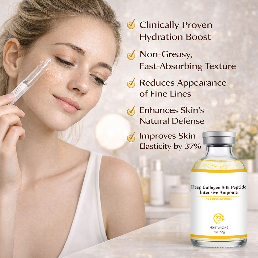 Collagen Silk Peptide Firming Ampoule For Hydrating Revitalizing And Smoothing Skin Daily Face Treatment Essence