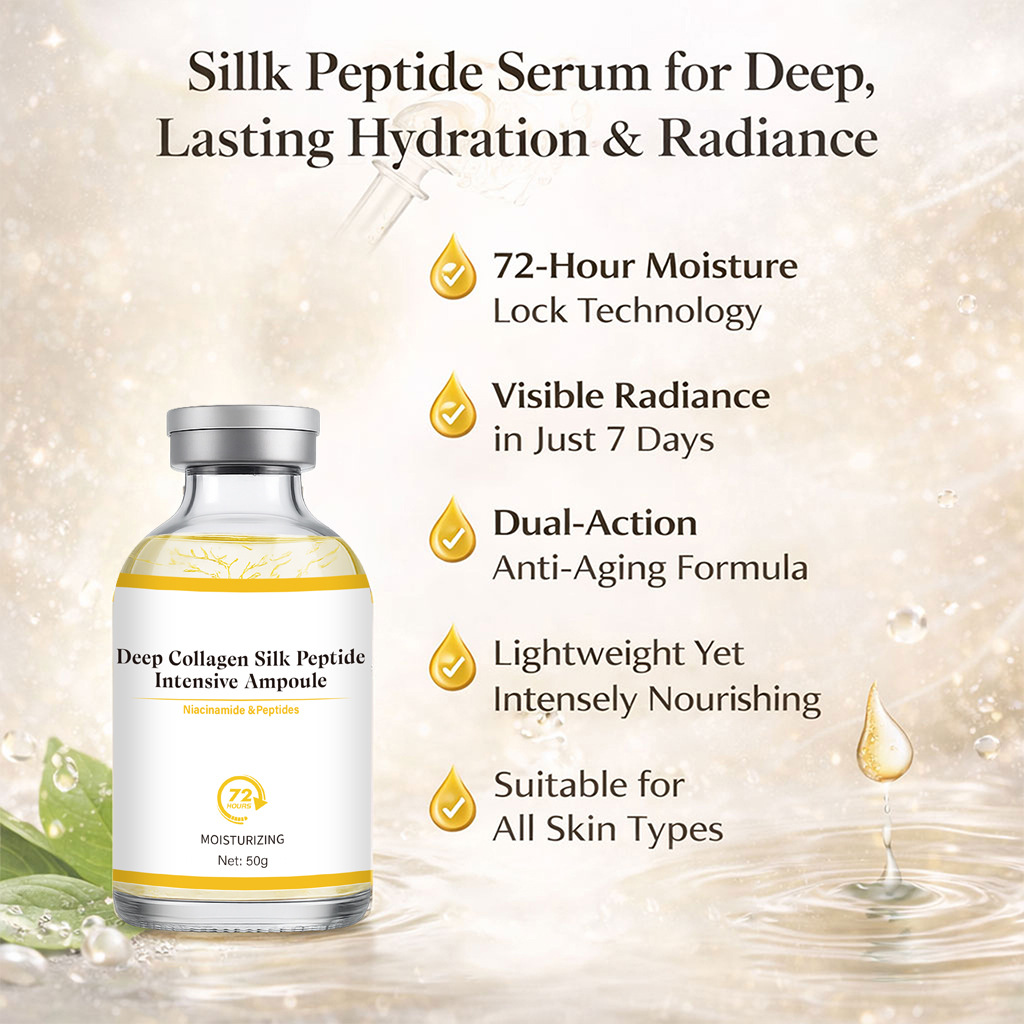 Collagen Silk Peptide Firming Ampoule For Hydrating Revitalizing And Smoothing Skin Daily Face Treatment Essence