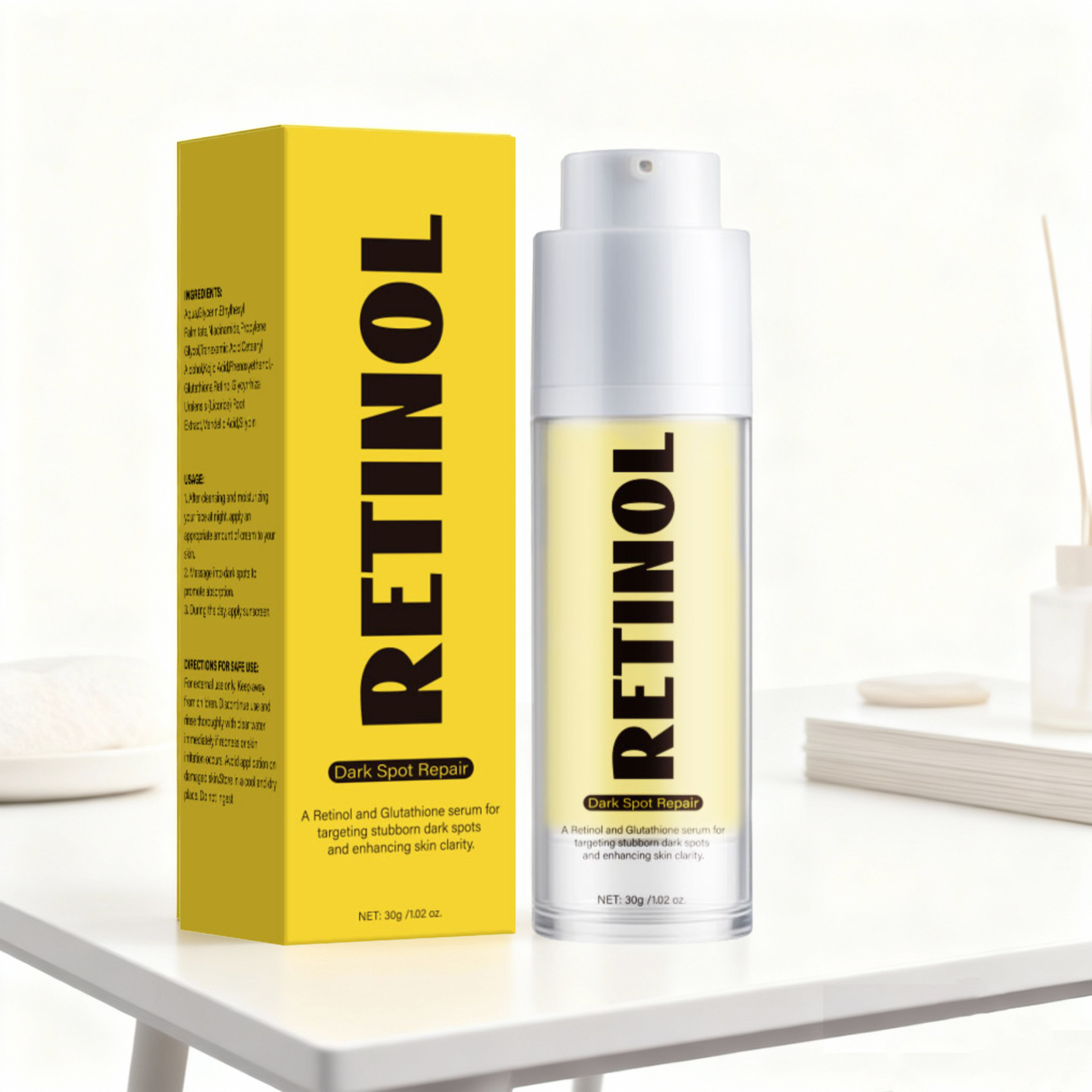 Retinol And Glutathione Dark Spot Repair Cream For Brightening Even Tone And Daily Face Skin Nourishing Treatment