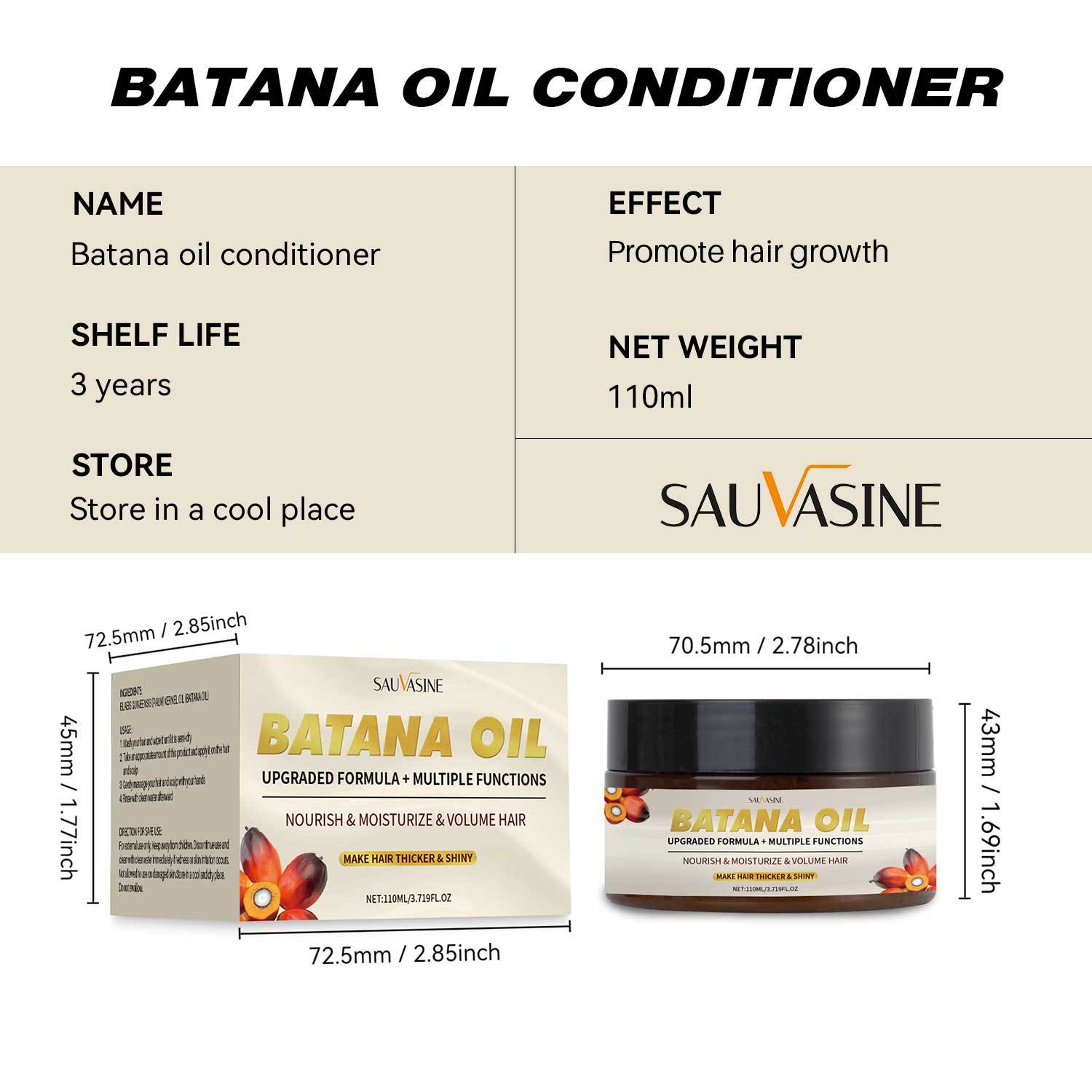 Batana Oil Hair Conditioner Strengthening Anti Hair Loss For Thicker Fuller Hair Scalp Nourishing Daily Repair 120ml