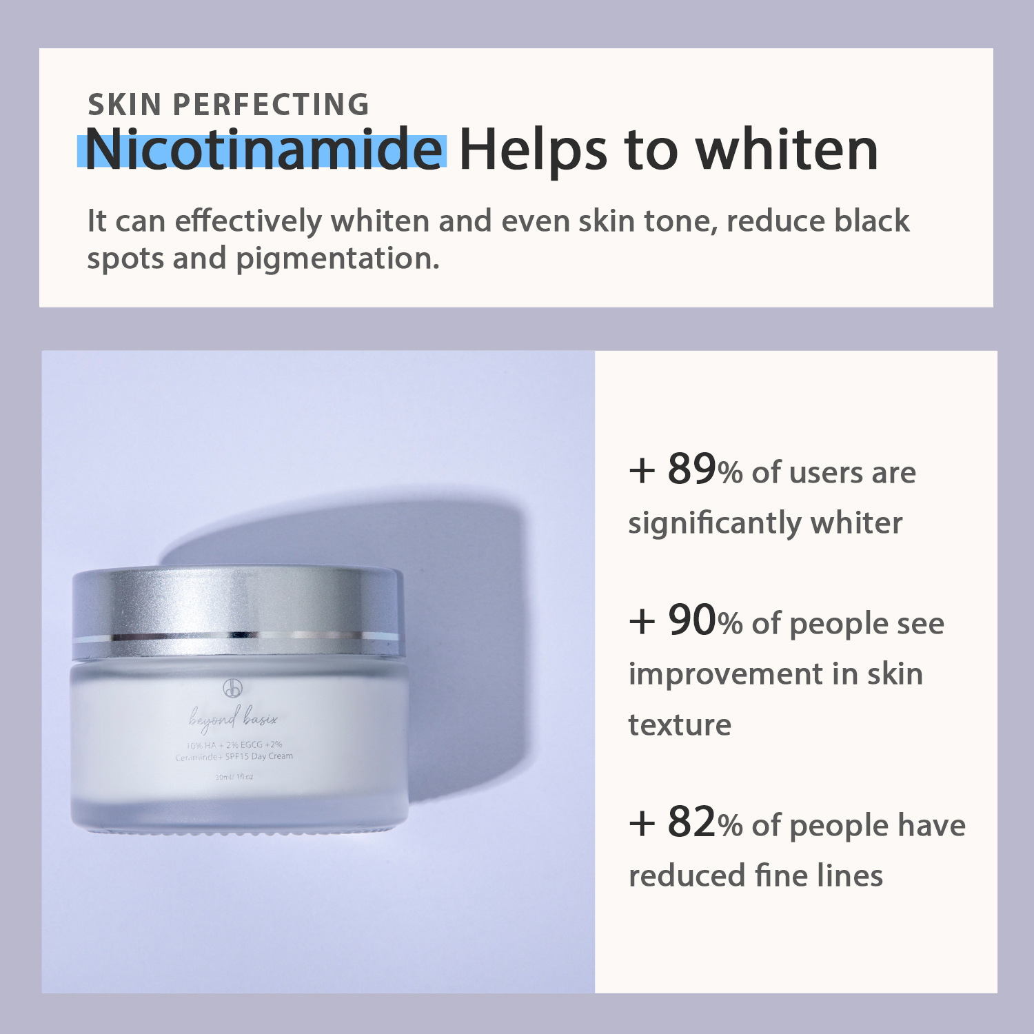 10 Percent Hyaluronic Acid 2 Percent EGCG 2 Percent Ceramide SPF15 Day Cream Hydrating Protective Daily Face Moisturizer