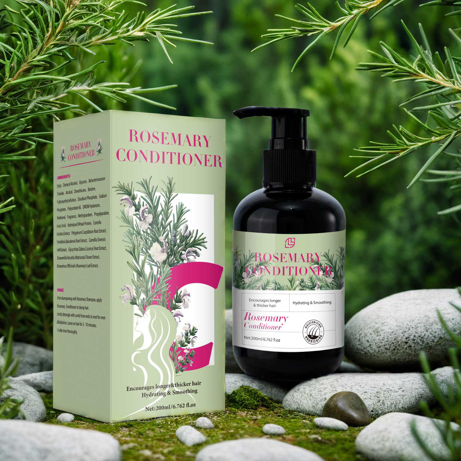 Rosemary Conditioner Strengthening Thickening For Dry Damaged Hair Daily Scalp And Strand Nourishing Care 200ml