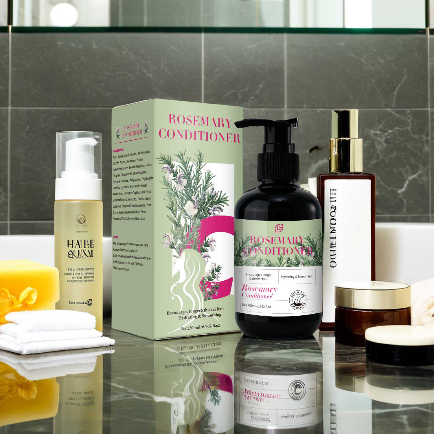 Rosemary Conditioner Strengthening Thickening For Dry Damaged Hair Daily Scalp And Strand Nourishing Care 200ml