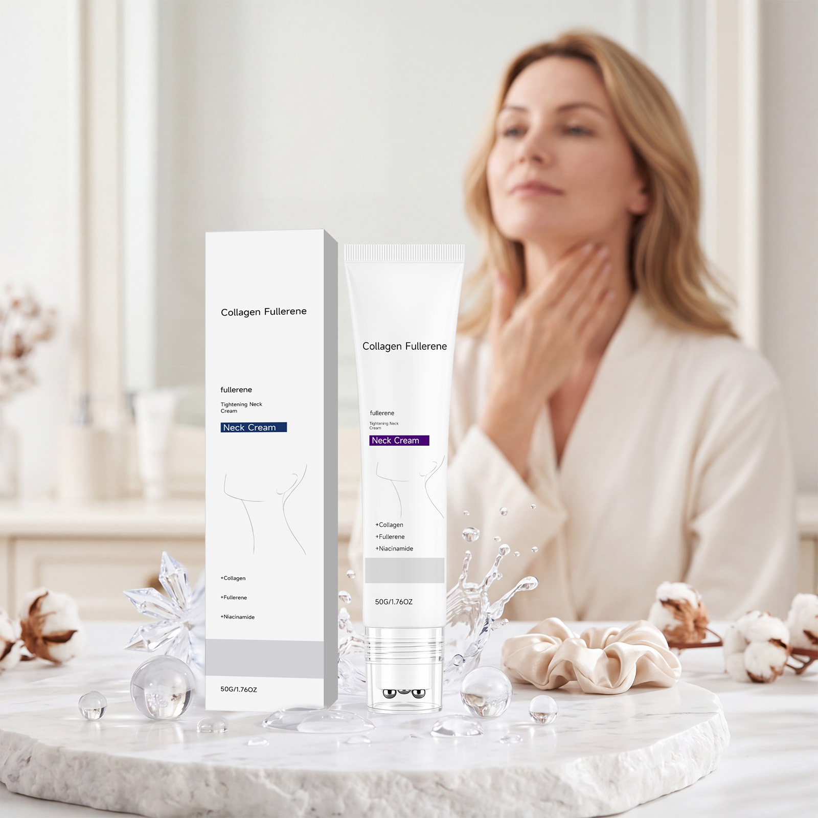 Collagen Moisturizing Neck Cream Care Smooth Hydrating Nourishing Replenish Tender Skin Neck Care Daily Gentle Soft Delicate
