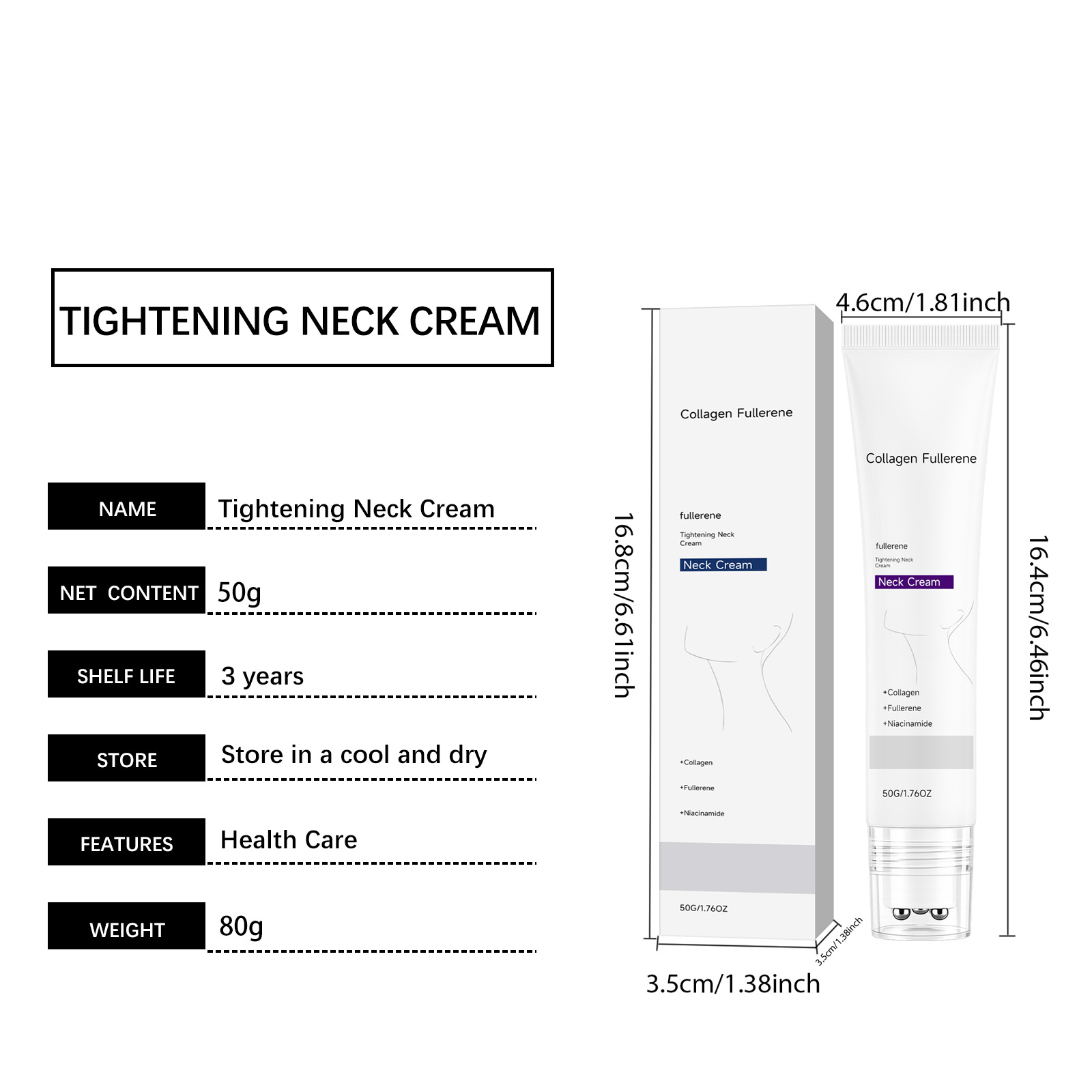 Collagen Moisturizing Neck Cream Care Smooth Hydrating Nourishing Replenish Tender Skin Neck Care Daily Gentle Soft Delicate