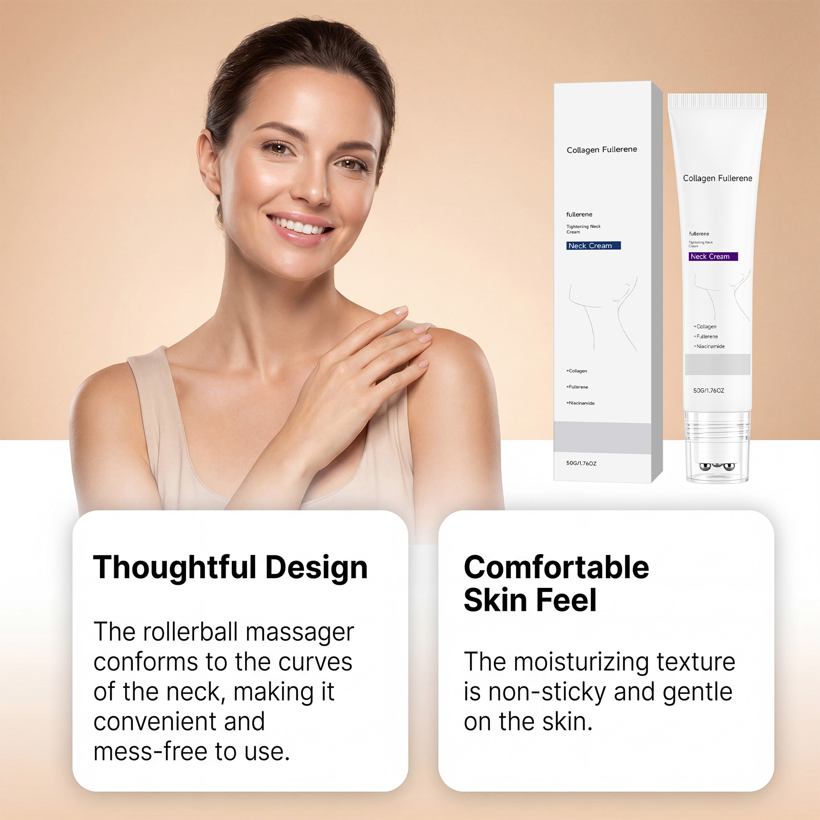 Collagen Moisturizing Neck Cream Care Smooth Hydrating Nourishing Replenish Tender Skin Neck Care Daily Gentle Soft Delicate