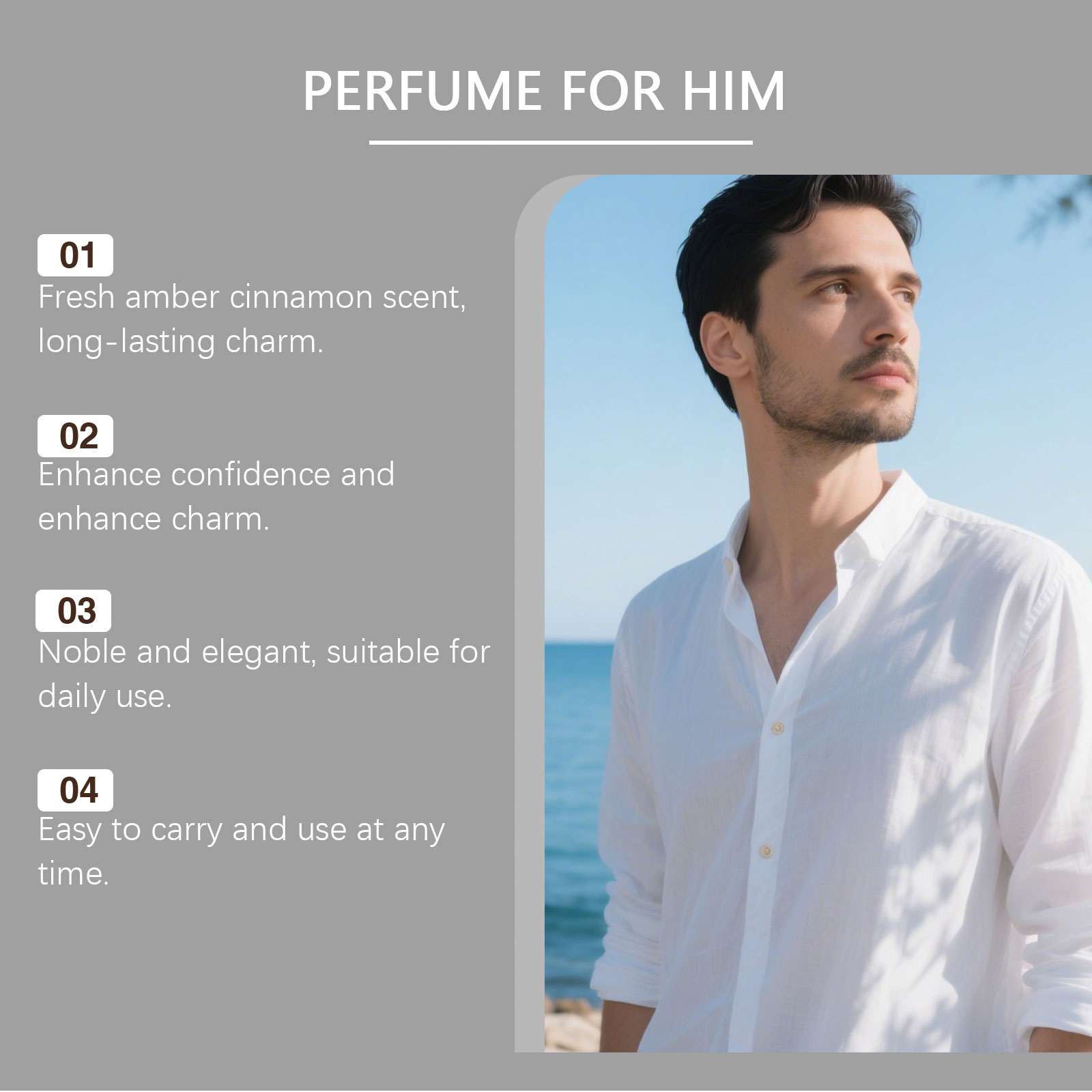 Cologne Roller For Men Release Charm Fresh Scent Natural Long Lasting Fit All Daily Occasions