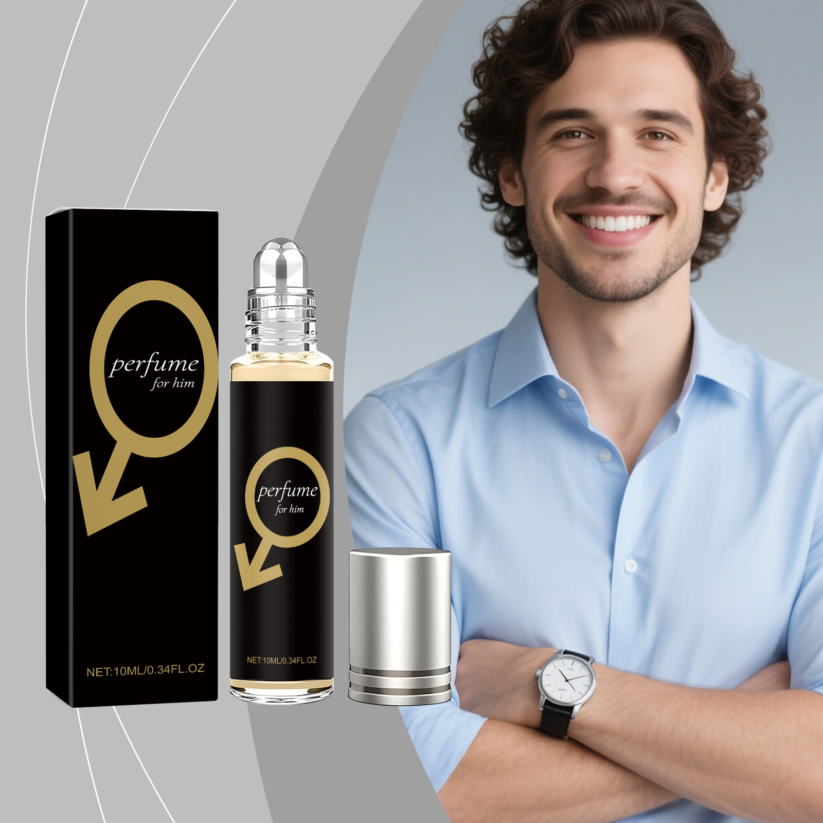 Cologne Roller For Men Release Charm Fresh Scent Natural Long Lasting Fit All Daily Occasions