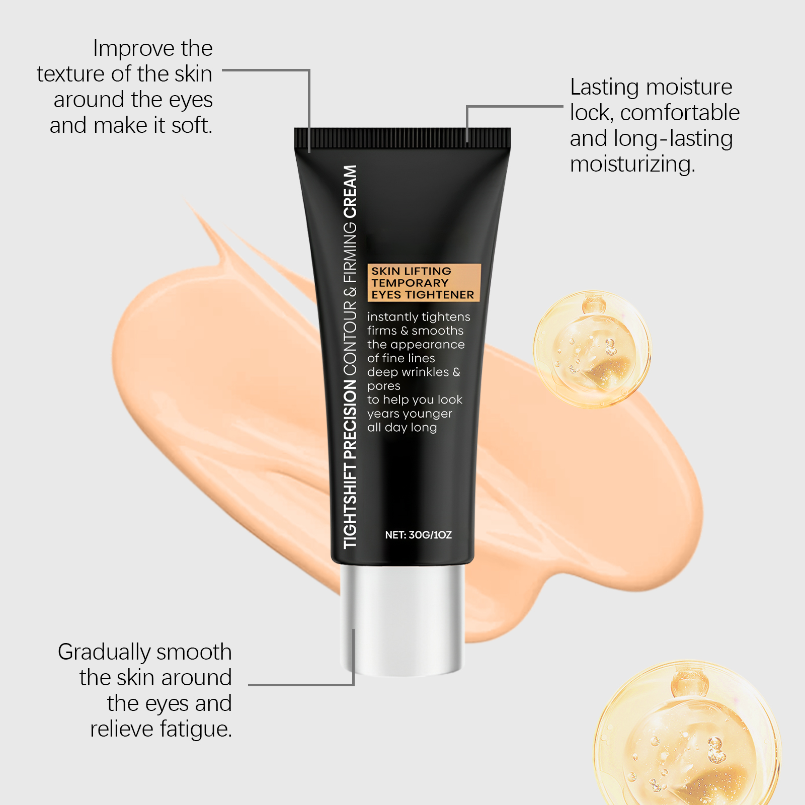 Eye Massage Cream Mild Formula Moisturizing Hydrating Elastic Delicate Skin Around Eyes Daily Smearing Care Lotion