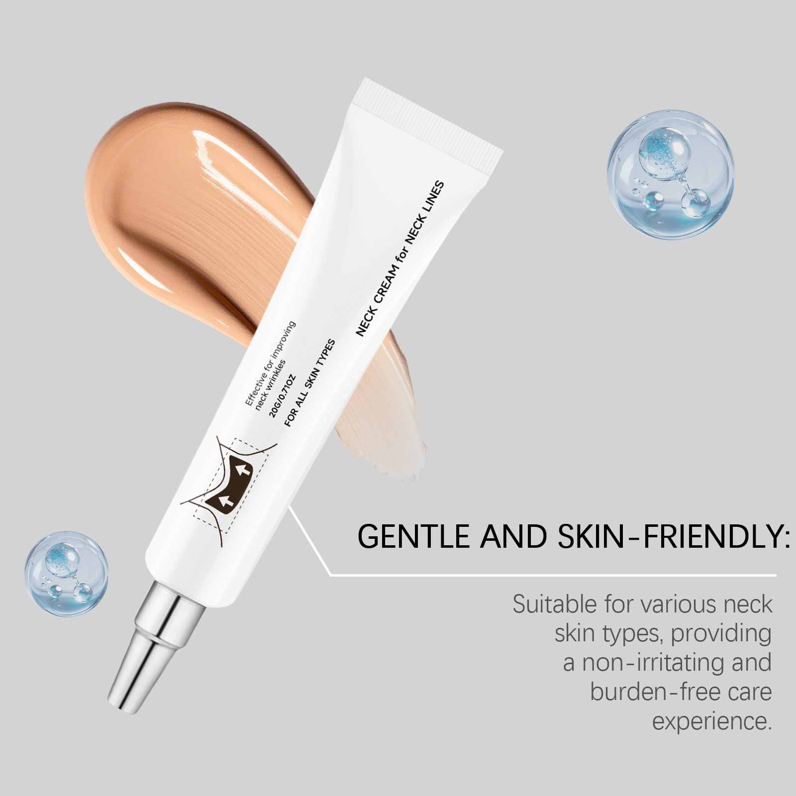 Neck Moisturizing Cream Hydrating Softening Skin Smooth Delicate Texture Lightweight Quick Absorb Daily Care Lotion
