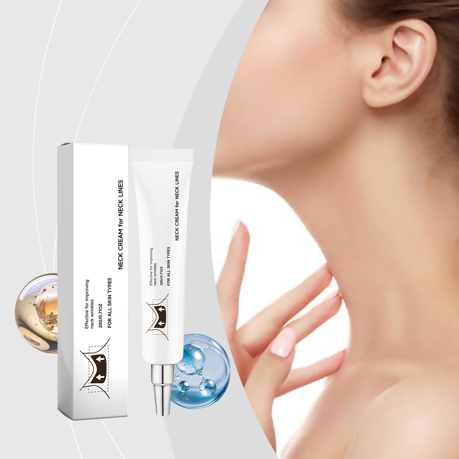 Neck Moisturizing Cream Hydrating Softening Skin Smooth Delicate Texture Lightweight Quick Absorb Daily Care Lotion
