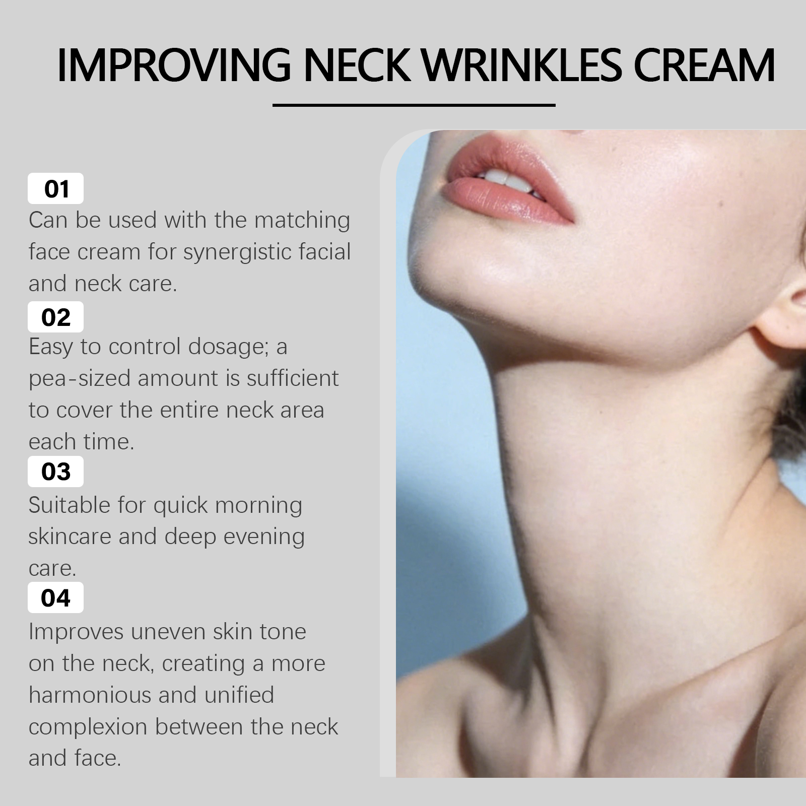 Neck Moisturizing Cream Hydrating Softening Skin Smooth Delicate Texture Lightweight Quick Absorb Daily Care Lotion