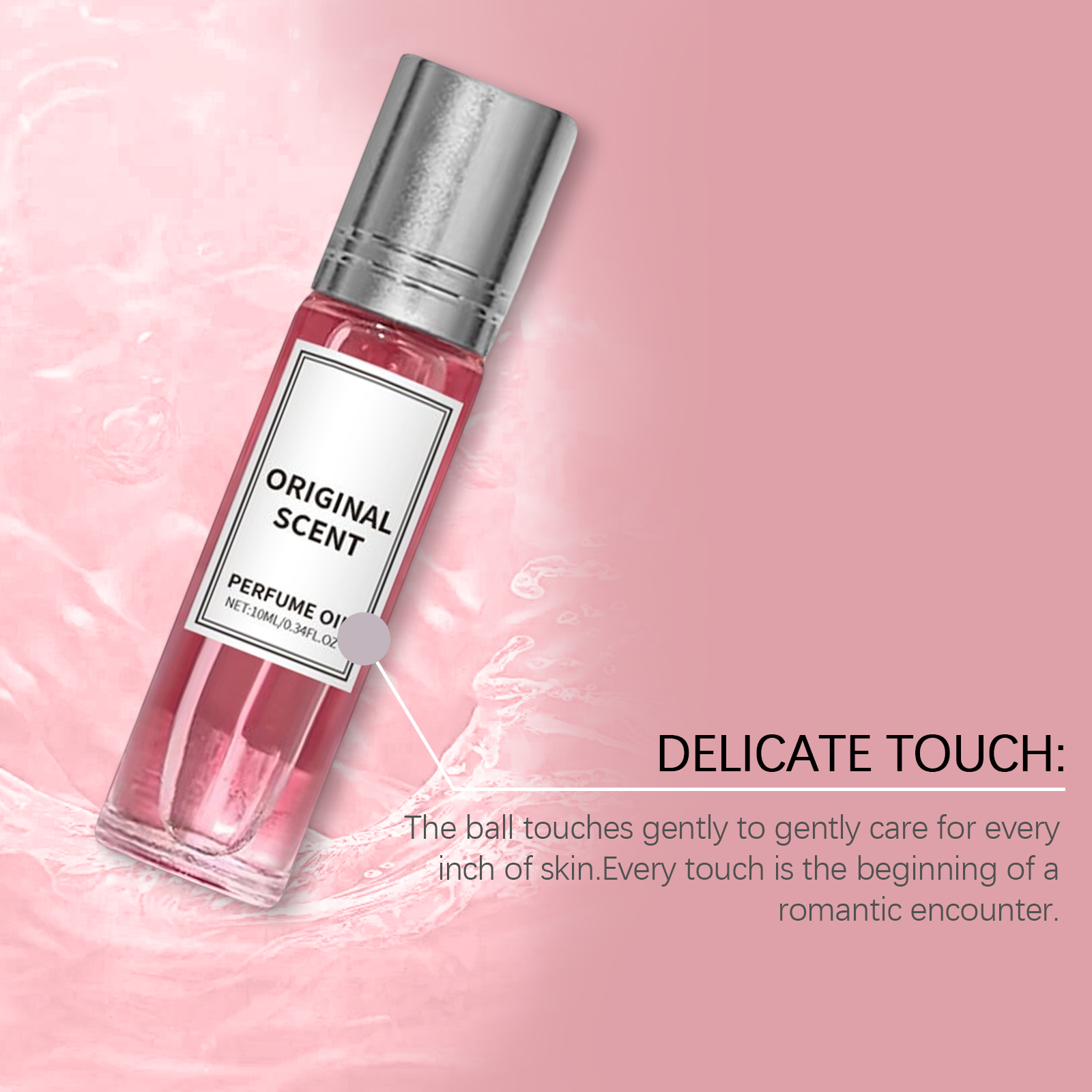 Pink Jasmine Fragrance Water Long Lasting Scent Portable Mini Light Fresh Aroma Wrist Neck Daily Carry Apply Skin