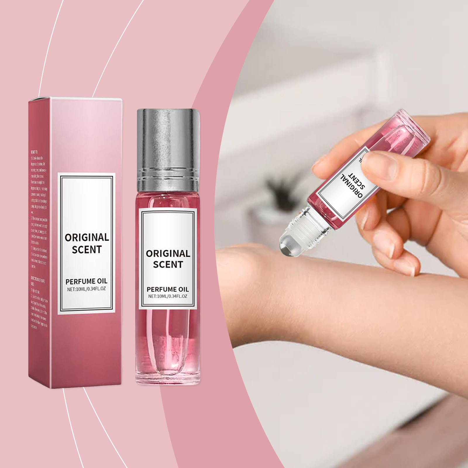 Pink Jasmine Fragrance Water Long Lasting Scent Portable Mini Light Fresh Aroma Wrist Neck Daily Carry Apply Skin