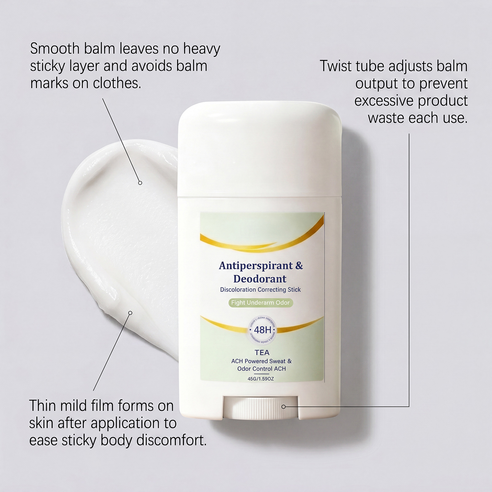 Body Underarm Fragrance Stick Fresh Clean Deodorant Long Lasting Sweat Remove Skin Care Local Area