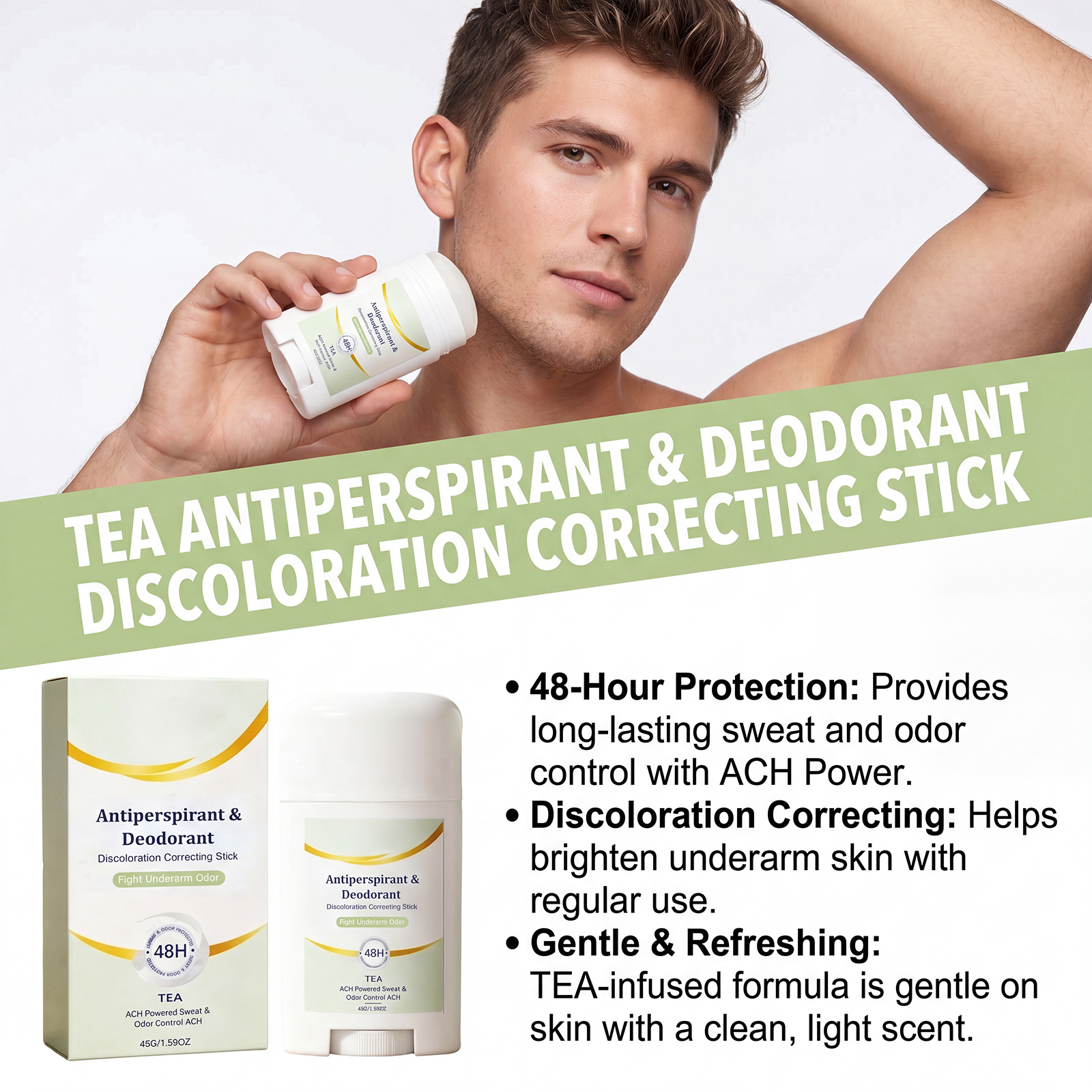 Body Underarm Fragrance Stick Fresh Clean Deodorant Long Lasting Sweat Remove Skin Care Local Area