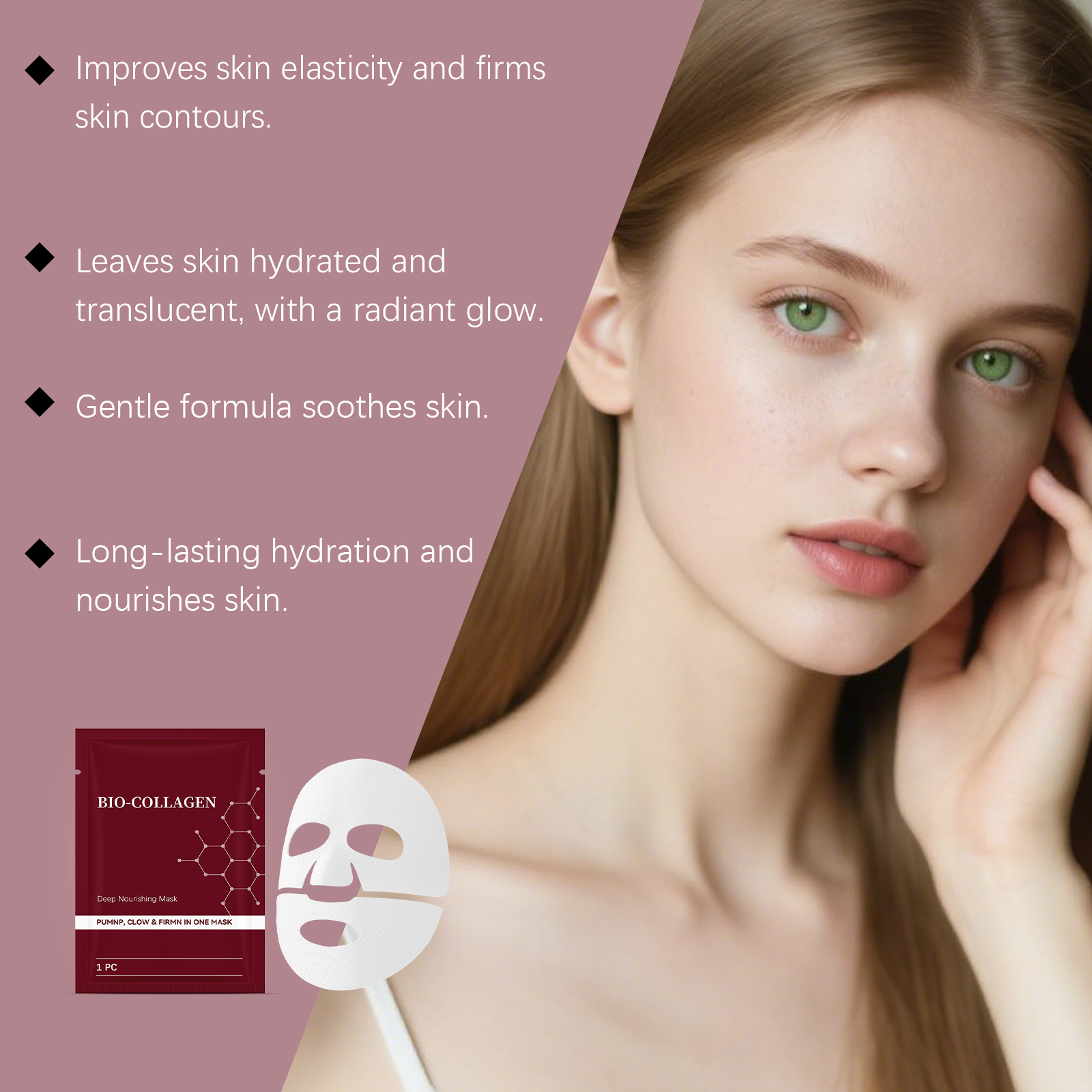 Moisturizing Mask Refines Skin Fits Facial Contours Boosts Hydration Preserves Elasticity Rich In Serum