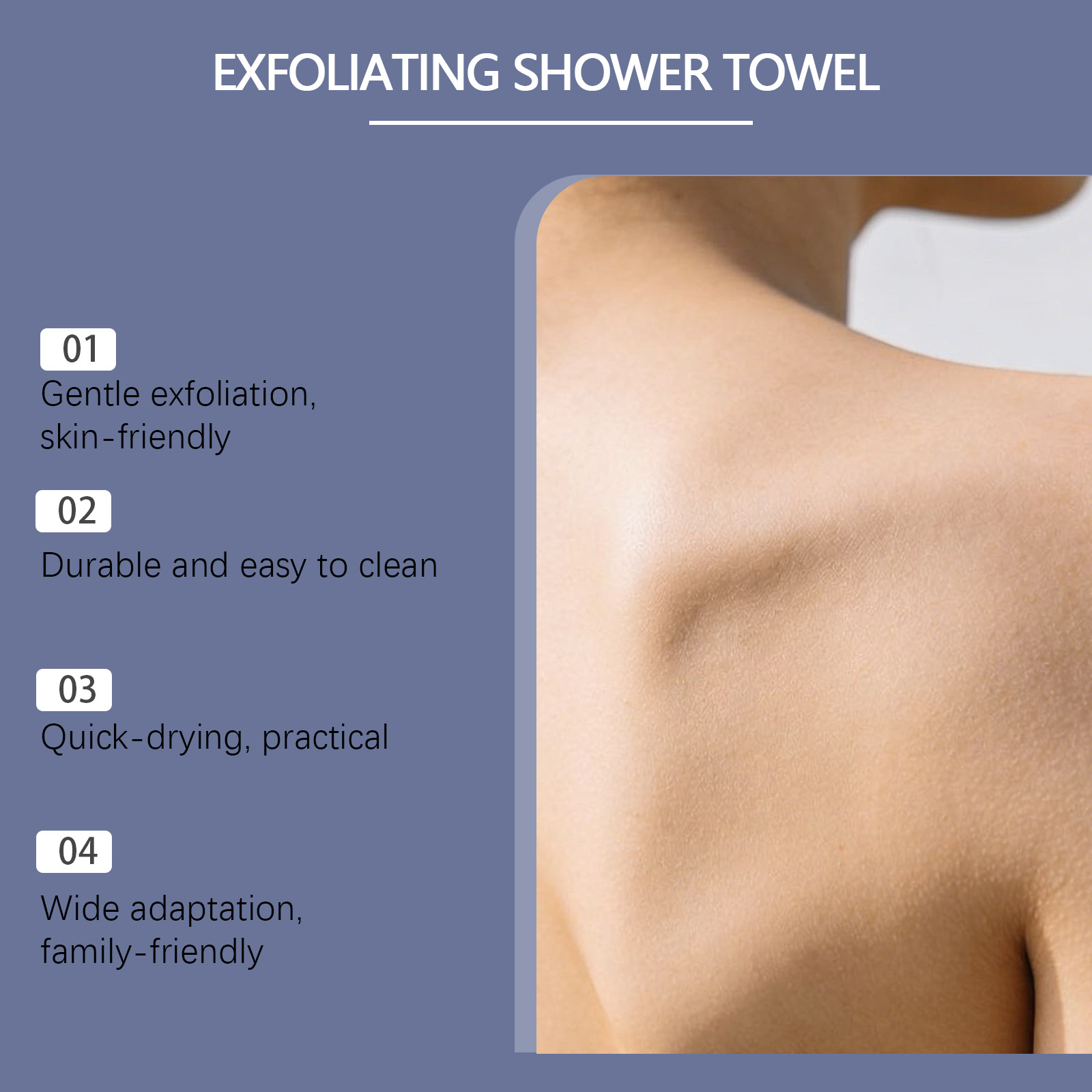 Black Check Body Clean Bath Towel Nylon Deep Clean Soft Household Whole Skin Wash Care